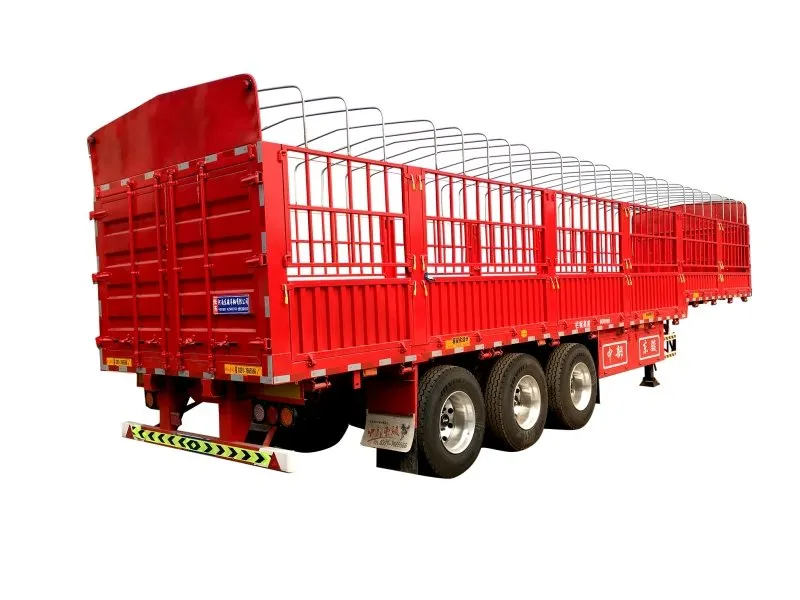 Tri-Axle Goose Neck Flatbeb Trailer With Side Wall